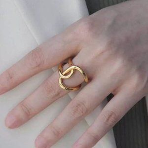 Minimalist Sterling Silver Geometric Ring (Gold)